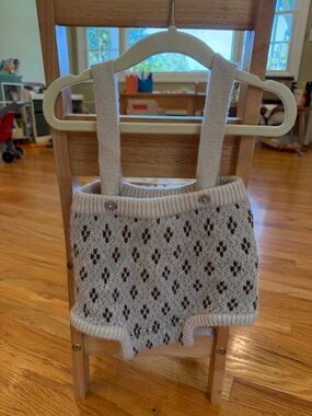 Cream Knit Suspender Bloomer